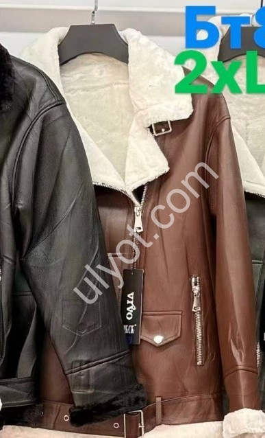 ДУБЛЕНКА (2XL-5XL) КОРИЧНЕВЫЙ + МЕХ БЕЛЫЙ 817D