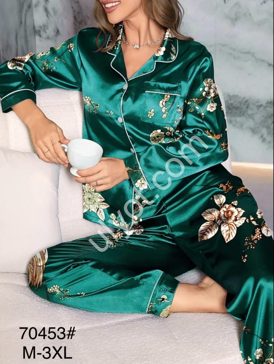 ПИЖАМА (M-3XL) ИЗУМРУД 70453