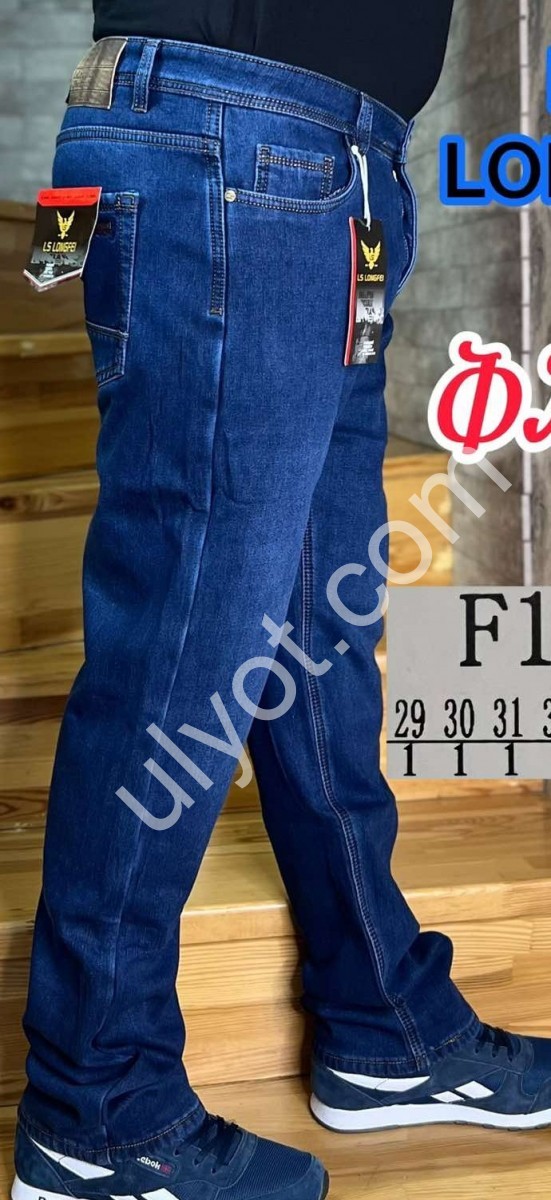 ДЖИНСИ LONGFEI (29-38) ФЛІС СИНІЙ F1072