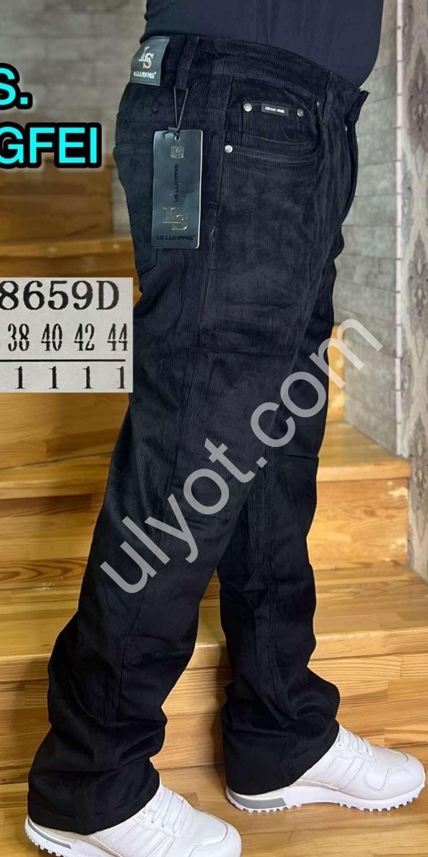 БРЮКИ LONGFEI  (32-40) ФЛИС ЧЕРНЫЙ F8659