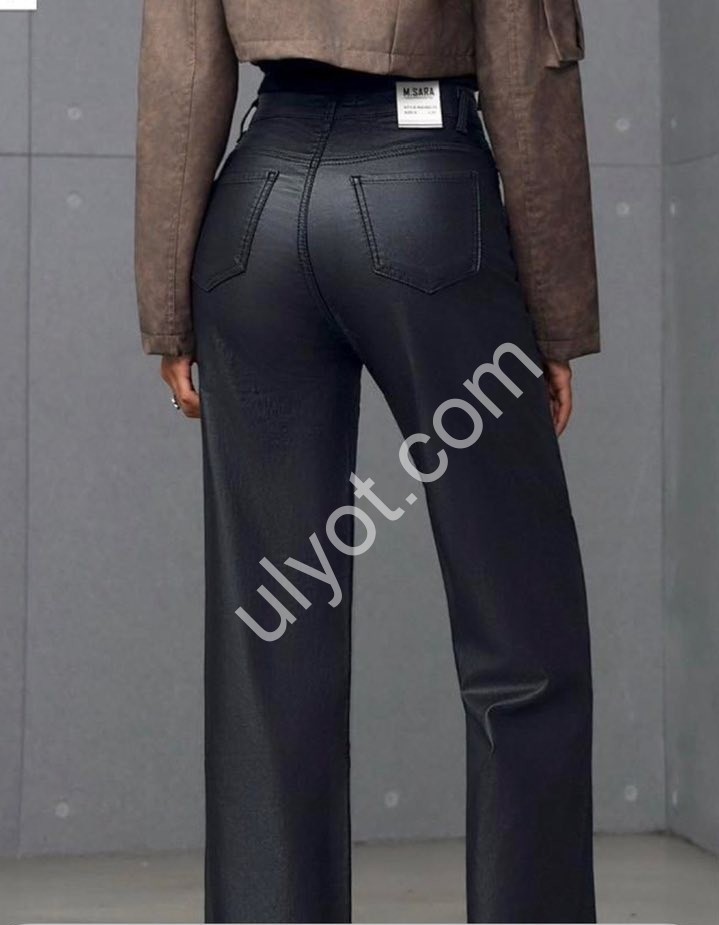 ДЖИНСЫ M.SARA (S-2XL) БАЙКА ЧЕРНЫЙ 3082-13