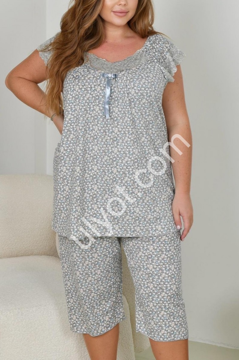 ПИЖАМА (5XL-9XL) СЕРДЕЧКИ 330-1