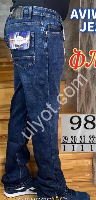 ДЖИНСЫ AVIWGOS (29-38) ФЛИС Т.СИНИЙ 9870