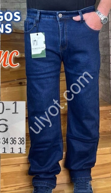 ДЖИНСЫ AVIWGOS (29-38) ФЛИС Т.СИНИЙ 630-1
