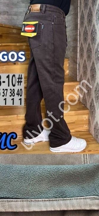 ДЖИНСЫ AVIWGOS (32-40) ФЛИС КОРИЧНЕВЫЙ 039-18-10