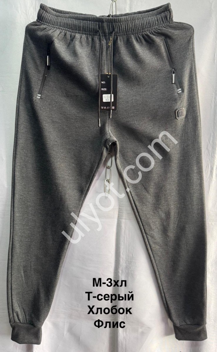 СПОРТ.ШТАНИ (M-3XL) ФЛІС МАНЖЕТ ГРАФІТ 2503