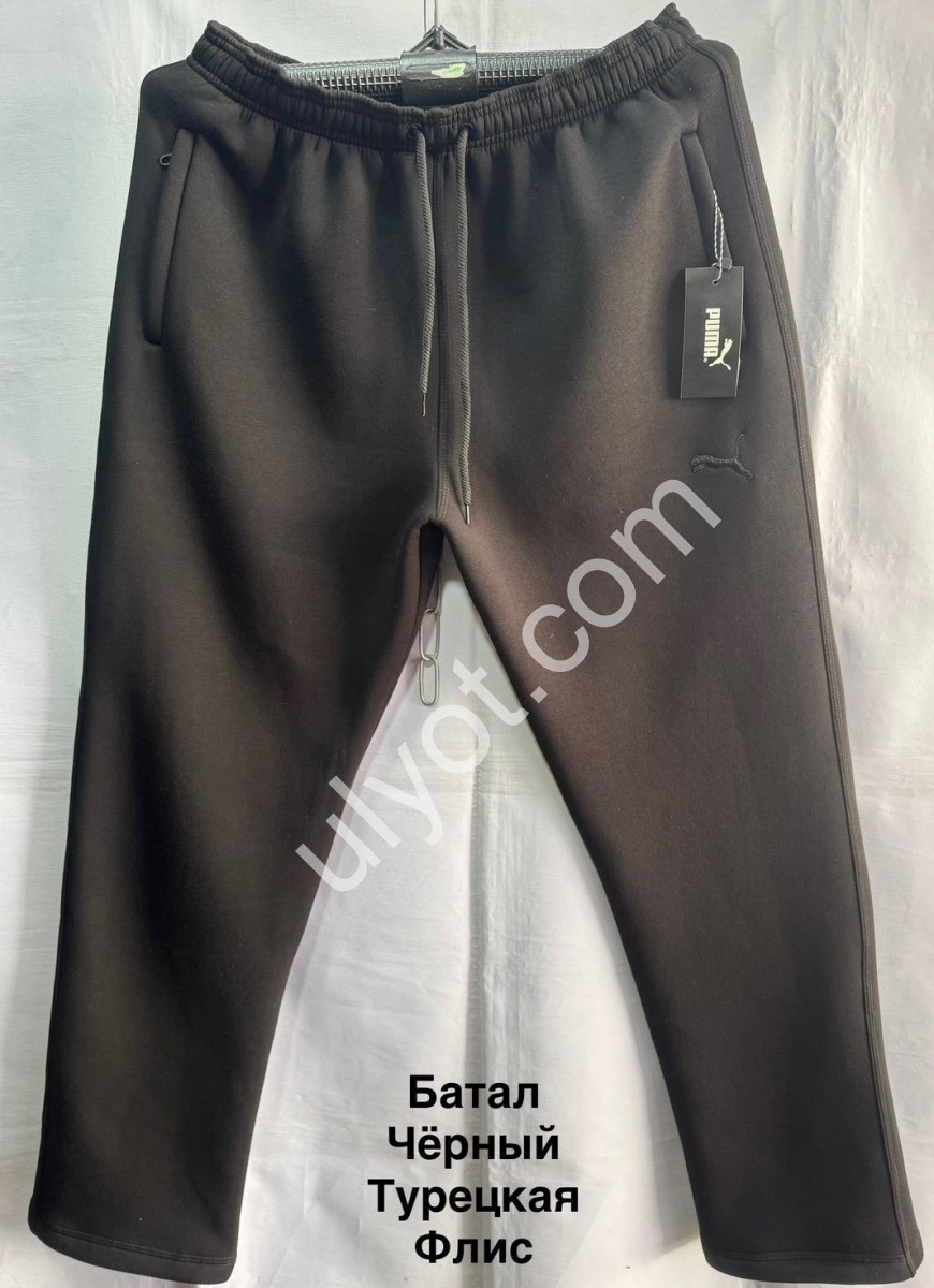 СПОРТ.ШТАНЫ P15 (56-64) ФЛИС ПРЯМОЙ ЧЕРНЫЙ 