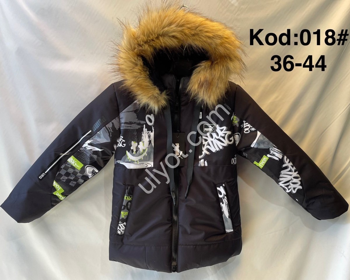КУРТКА P15 (9-13 РОКІВ) Хутро Чорне 018