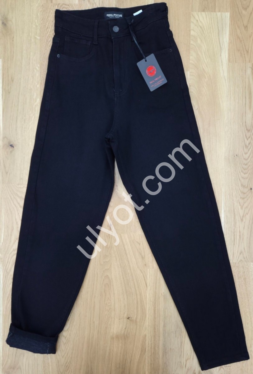ДЖИНСИ REAL FOCUS (25-27) БАЙКА ЧОРНИЙ 1592-9