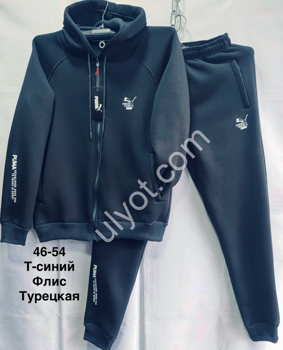 СПОРТ.КОСТЮМ P15 (46-54) ФЛИС МАНЖЕТ Т.СИНИЙ 