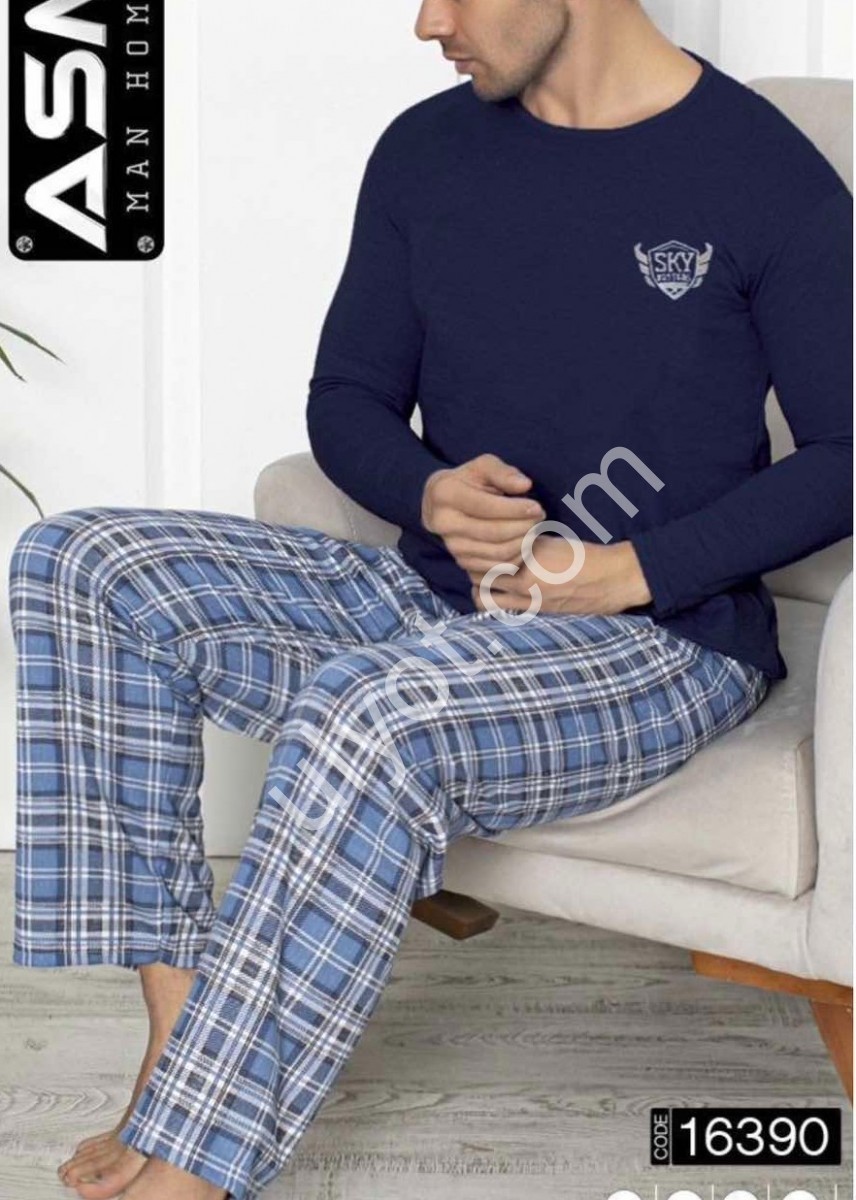 ПІЖАМА (M-3XL) БАЙКА МІКС 16390