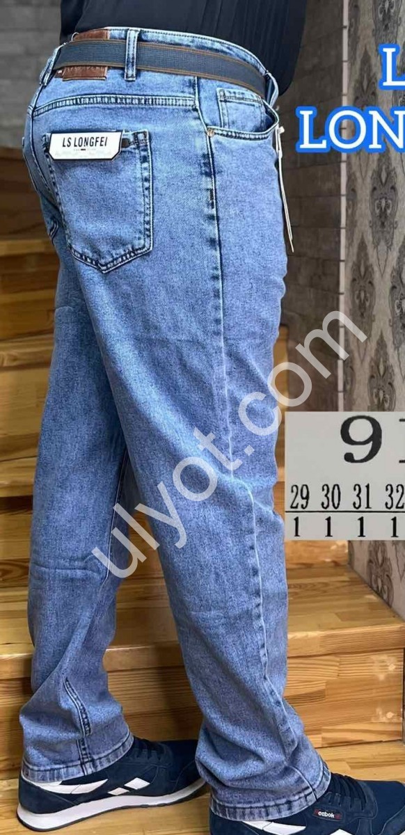 ДЖИНСЫ  LONGFEI  (29-38) СИНИЙ 913