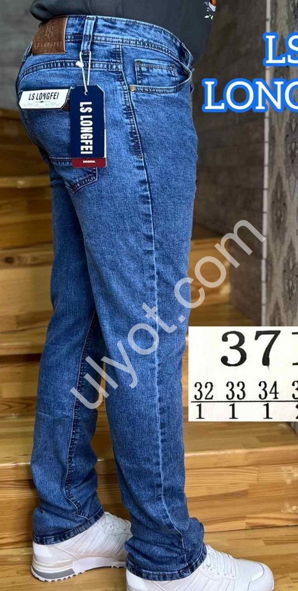 ДЖИНСЫ LONGFEI (32-40) Т.СИНИЙ 371B