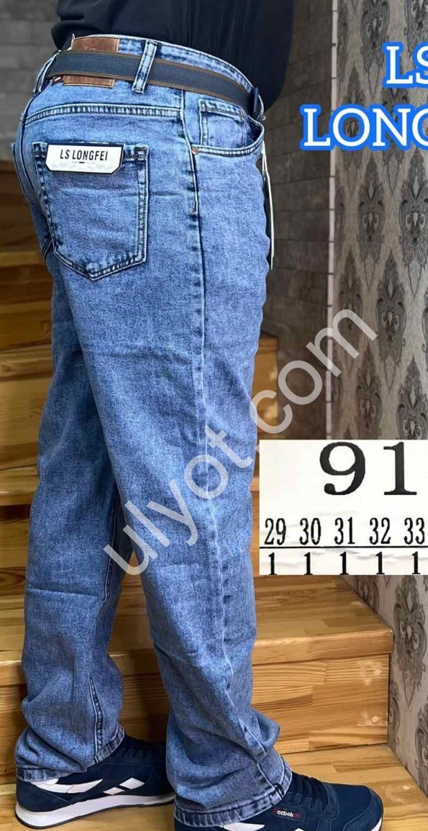 ДЖИНСЫ LONGFEI (29-38) СИНИЙ 914