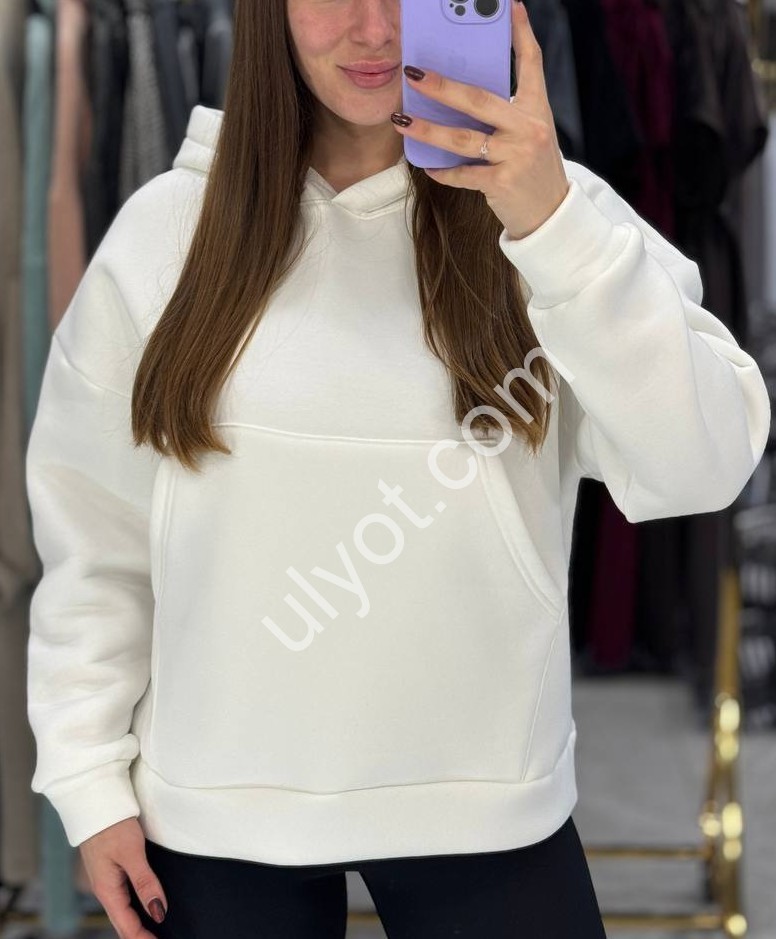 ХУДИ (42-48) ФЛИС БЕЛЫЙ 4254