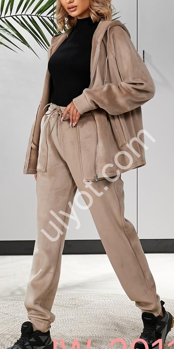 КОСТЮМ JJF (XL-3XL) Хутро МАНЖЕТ ГРАФІТ 20113