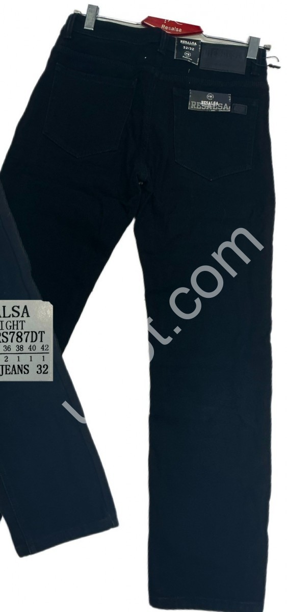 ДЖИНСЫ RESALSA (32-42) ФЛИС ЧЕРНЫЙ 787DT