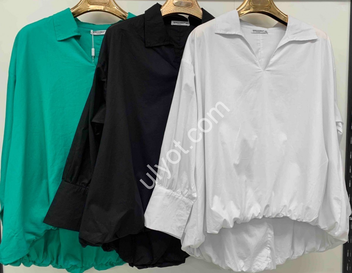 БЛУЗКА (3XL-7XL) БІРЮЗА 15842