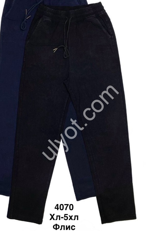 БРЮКИ (XL-5XL) ФЛИС ЧЕРНЫЙ 4070