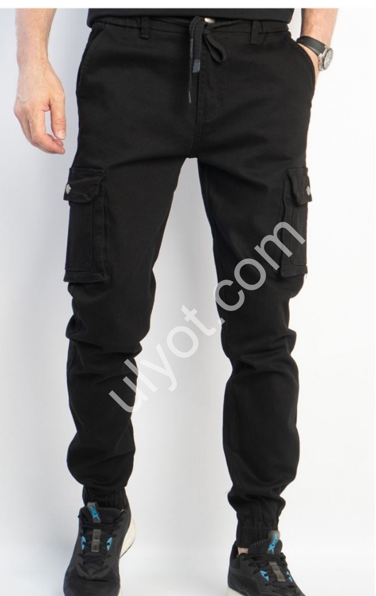 ДЖИНСЫ RTROOSS (29-36) КАРГО ЧЕРНЫЙ 8075-1