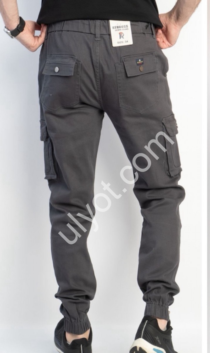 ДЖИНСЫ RTROOSS (29-36) КАРГО СЕРЫЙ 8075-3