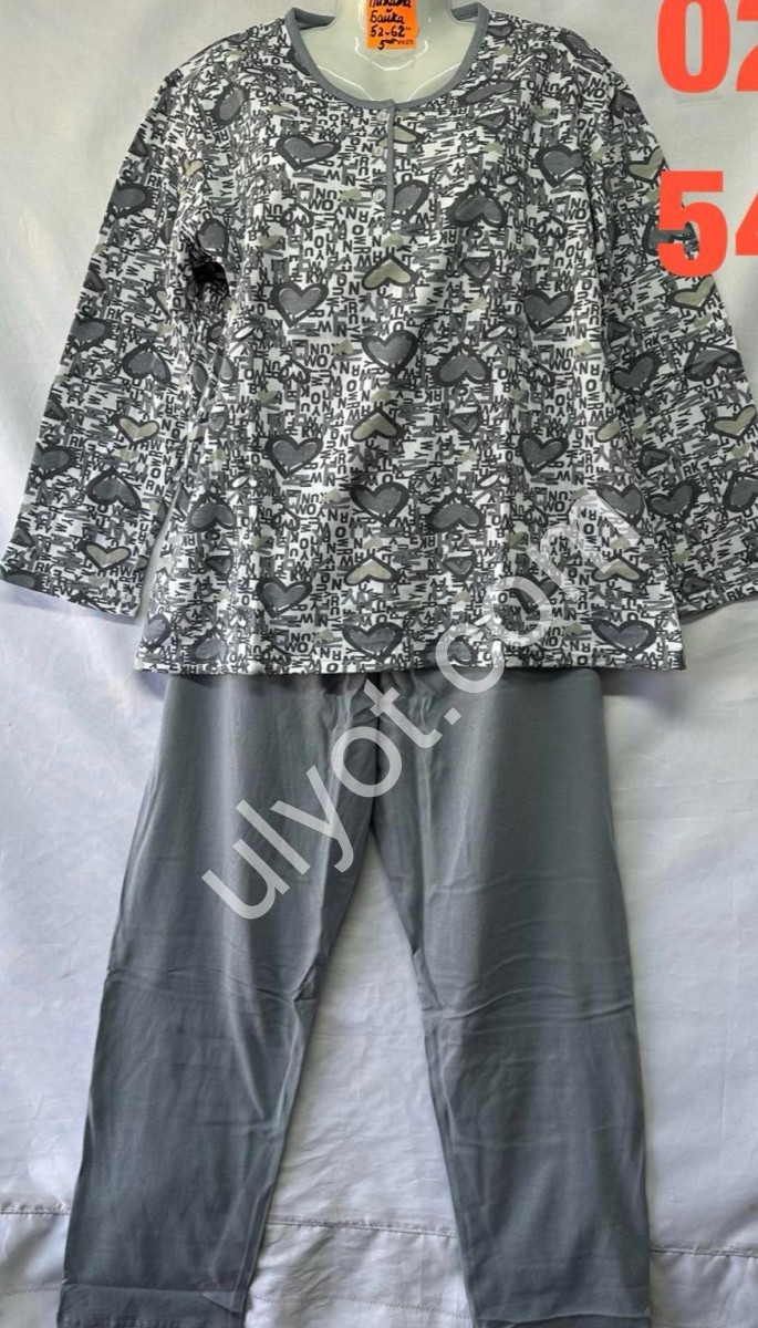ПІЖАМА (50-60) БАЙКА СІРИЙ 020