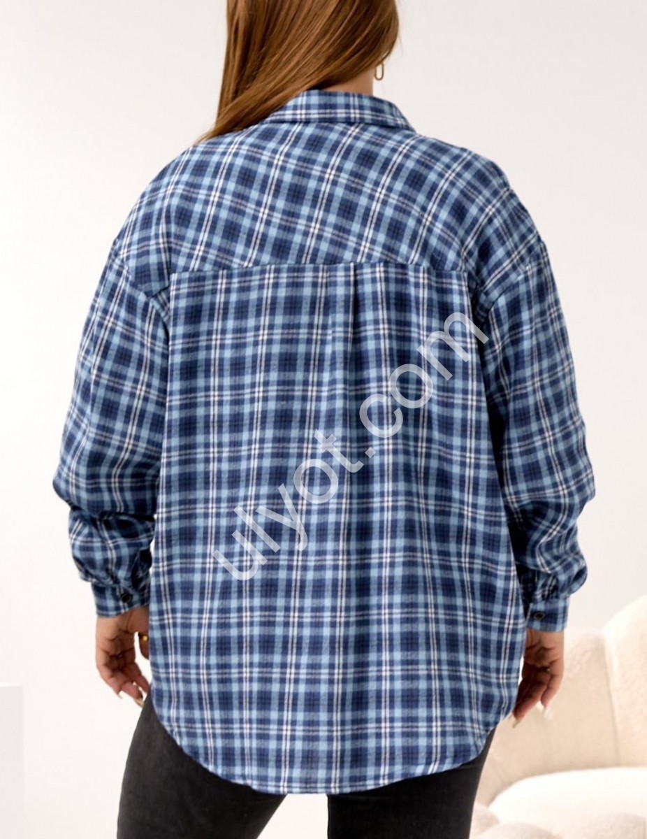 Фото 2 Сорочка (3XL-6XL) СИНІЙ 7756