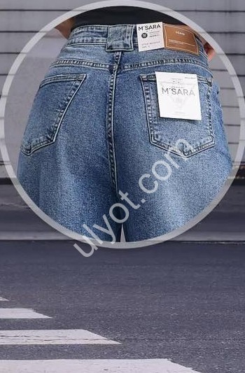 ДЖИНСЫ M.SARA (S-2XL) Т.СИНИЙ 1513-H