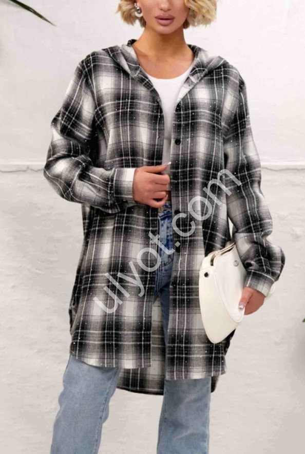 РУБАШКА (3XL-6XL) КАМНИ СЕРЫЙ+БЕЖ 7757