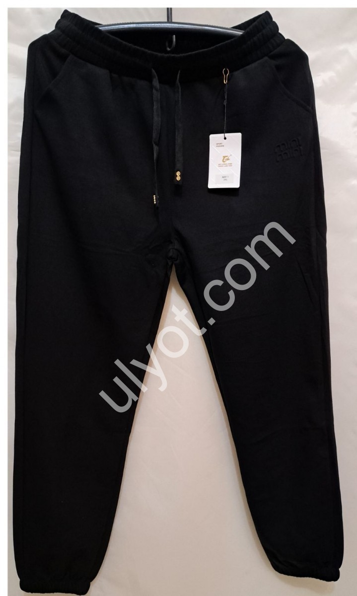 СПОРТ.ШТАНЫ (XL-5XL) МАНЖЕТ ЧЕРНЫЙ 8011