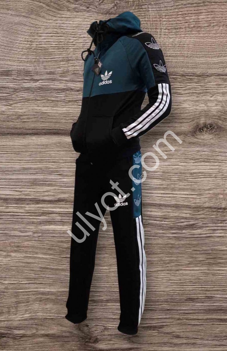 СПОРТИВНЫЙ КОСТЮМ A01 (3-7ЛЕТ) МАНЖЕТ ЧЕРНЫЙ-ЗЕЛЕНЫЙ 