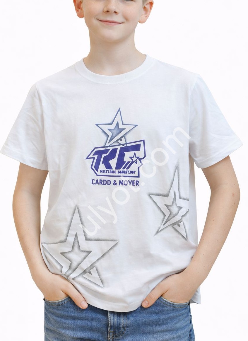 ФУТБОЛКА  (7-12 ЛЕТ) ЗВЕЗДЫ БЕЛЫЙ 
