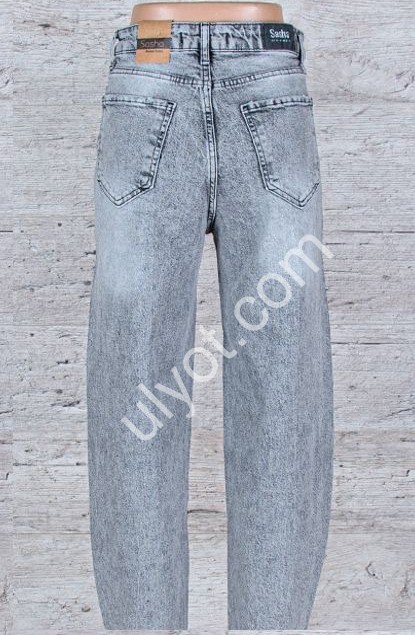 ДЖИНСЫ SASHA (26-31) СТРАЗЫ СЕРЫЙ 1252