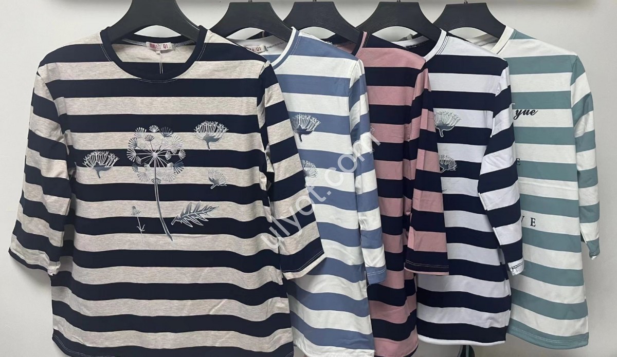 ФУТБОЛКА (2XL-5XL) ПУДРА+ЧЕРНЫЙ 7701