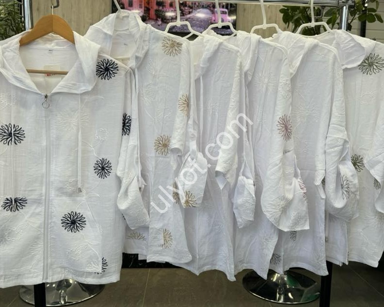 КОФТА JJF (XL-4XL) КВІТИ БІЖ 2391