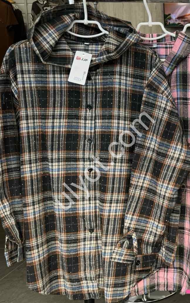 РУБАШКА (XL-4XL) КАМНИ ЧЕРН+БЕЛ 7758