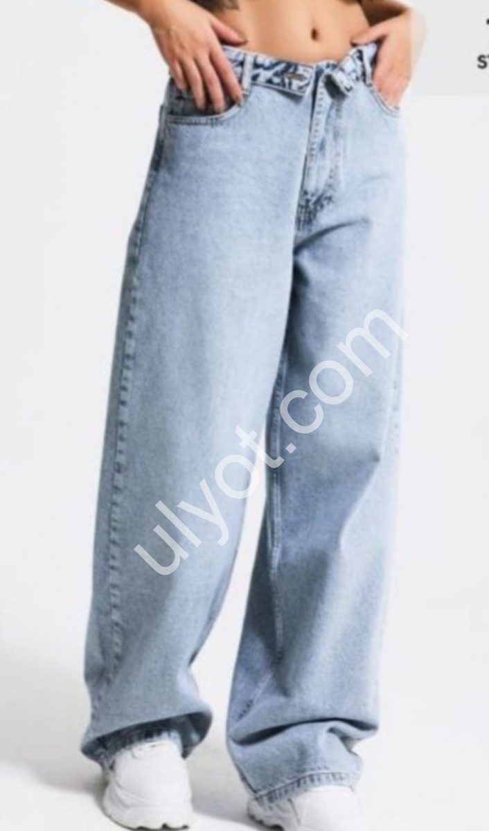 ДЖИНСЫ IT'S BASIC (34-42) ГОЛУБОЙ 4545/4s6/159