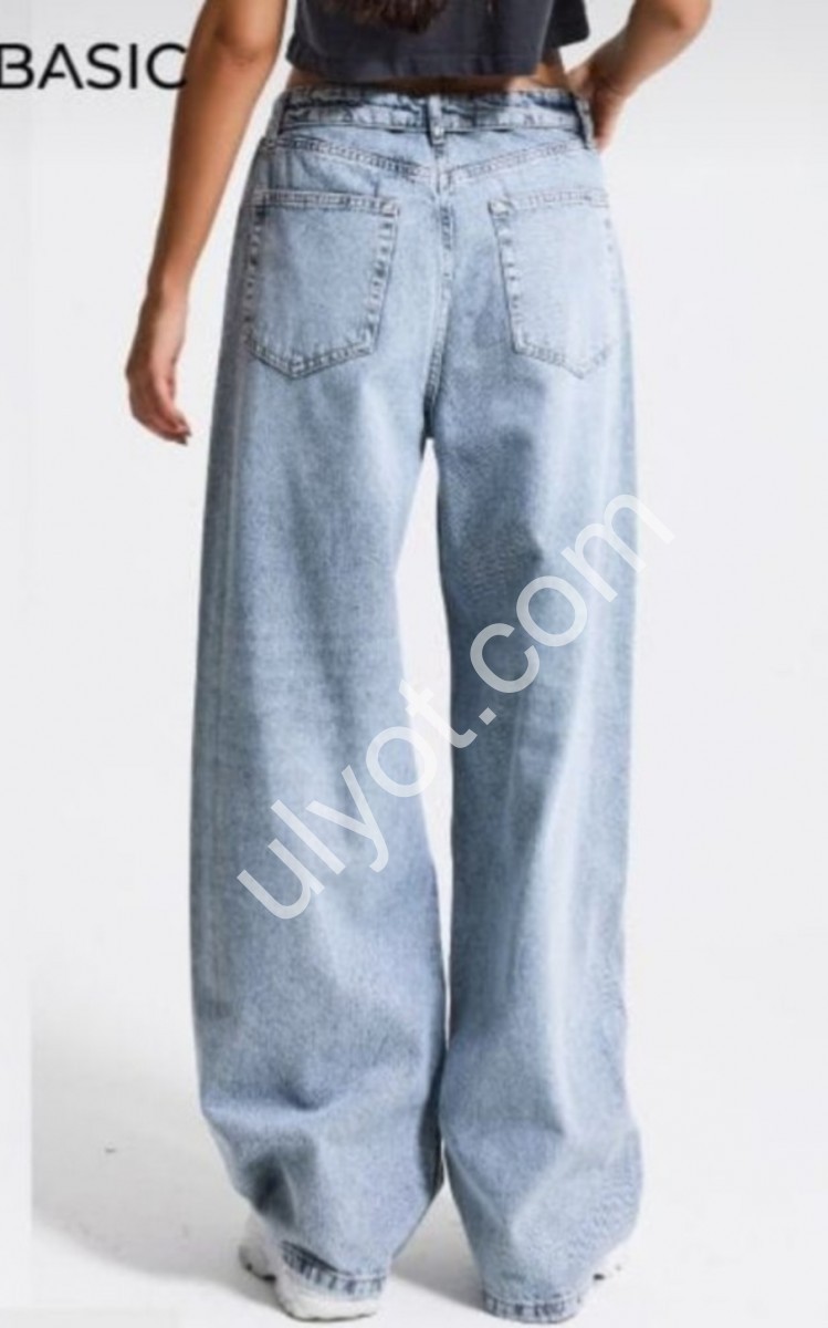 ДЖИНСЫ IT'S BASIC (34-42) ГОЛУБОЙ 4545/4s6/159