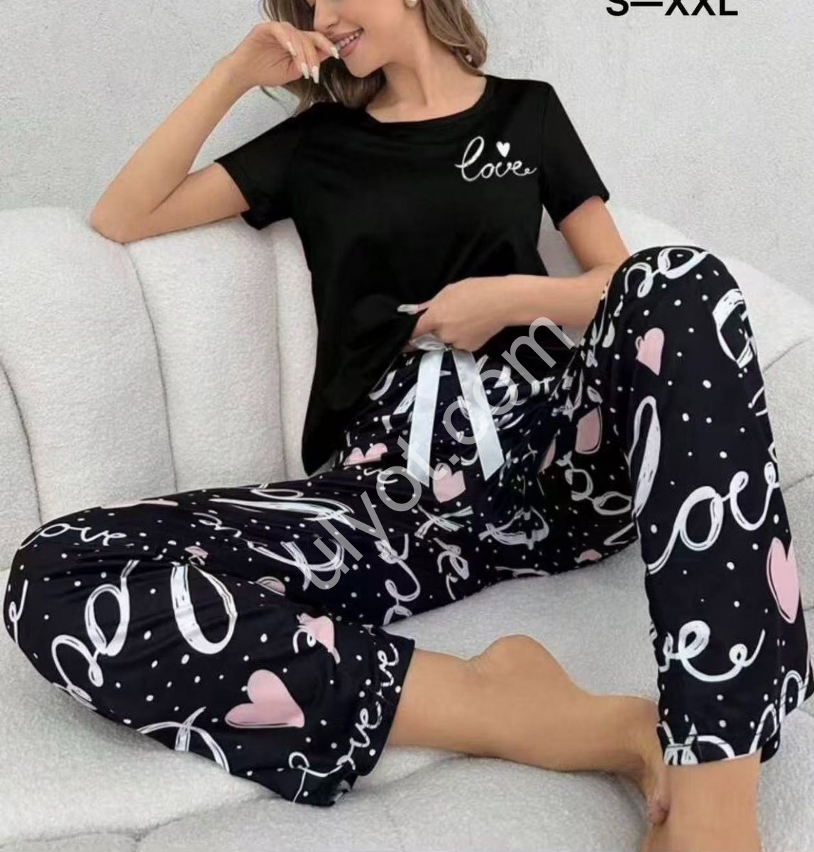 ПИЖАМА (S-2XL) ЧЕРНЫЙ 411