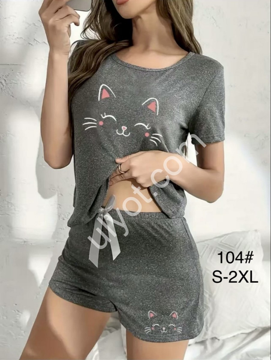ПІЖАМА (S-2XL) ГРАФІТ 104