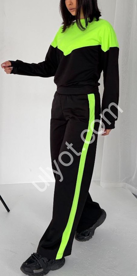 КОСТЮМ (42-52) ЧЕРНЫЙ+САЛАТОВЫЙ 2532