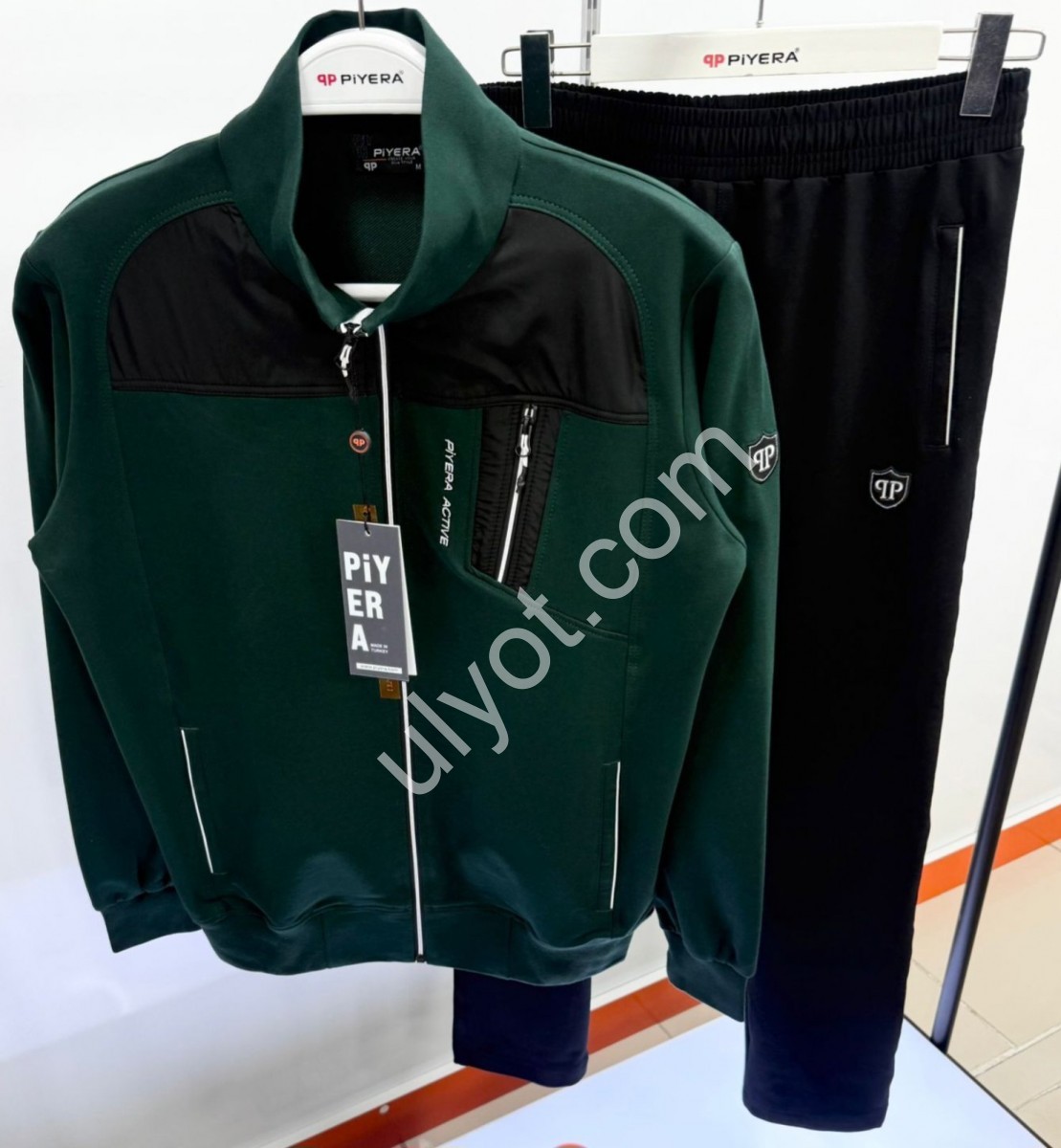 СПОРТ.КОСТЮМ PIERA (M-3XL) ПРЯМОЙ ЗЕЛЕНЫЙ 7402