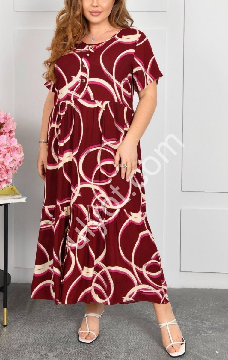 ПЛАТЬЕ (2XL-4XL) БОРДО A6-2