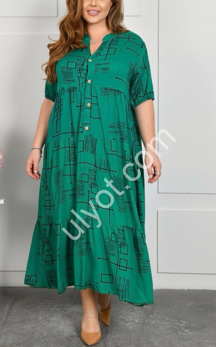 ПЛАТЬЕ (2XL-4XL) ЗЕЛЕНЫЙ A10-2