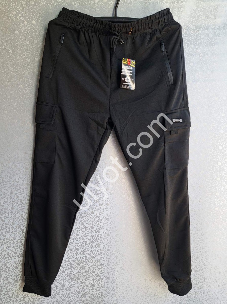 ШТАНЫ (М-3XL) МАНЖЕТ ЧЕРНЫЙ 2817