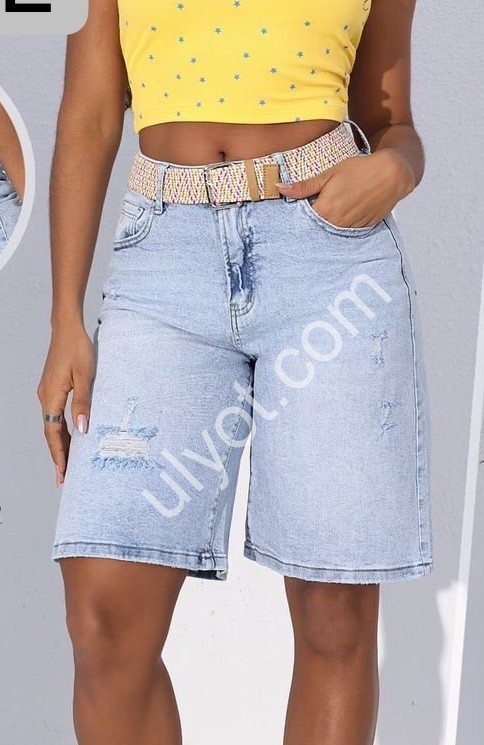 БЕРМУДЫ M.SARA (XS-XL) ГОЛУБОЙ 6511-6