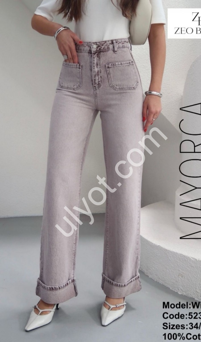 ДЖИНСЫ ZEO BASIC (34-42) ПЫЛЬНО-РОЗОВЫЙ 5238