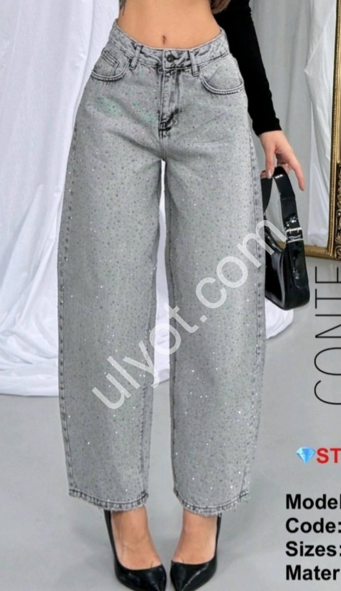 ДЖИНСЫ ZEO BASIC (34-42) СТРАЗЫ СЕРЫЙ 5247