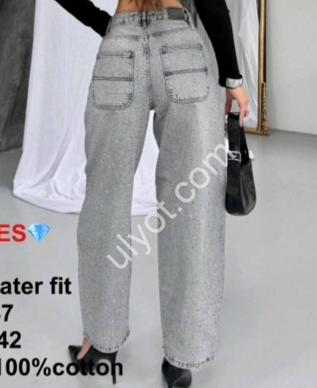 ДЖИНСЫ ZEO BASIC (34-42) СТРАЗЫ СЕРЫЙ 5247