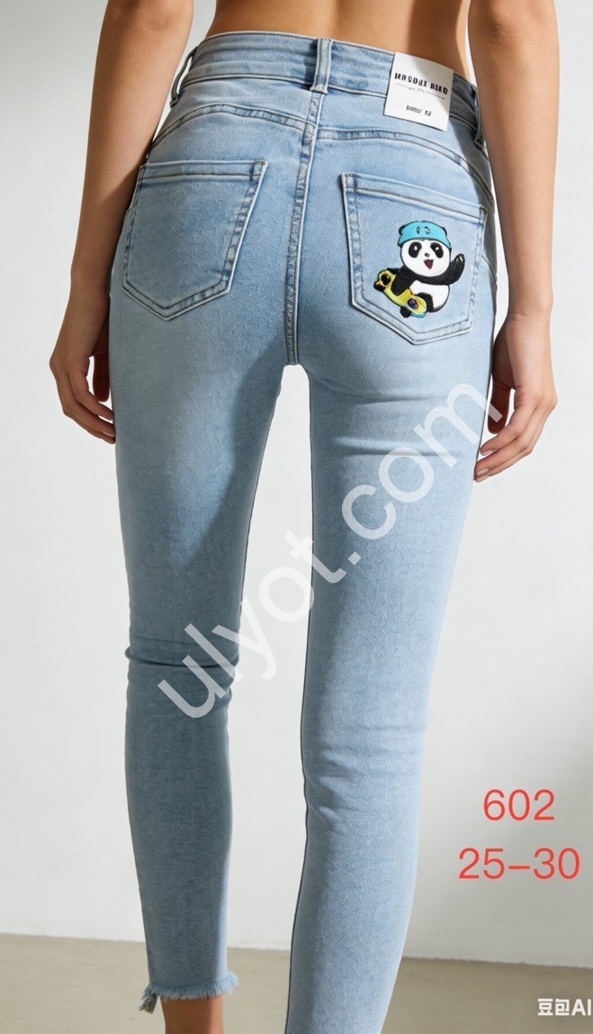 ДЖИНСЫ DENIM NEW (25-30) ГОЛУБОЙ 602